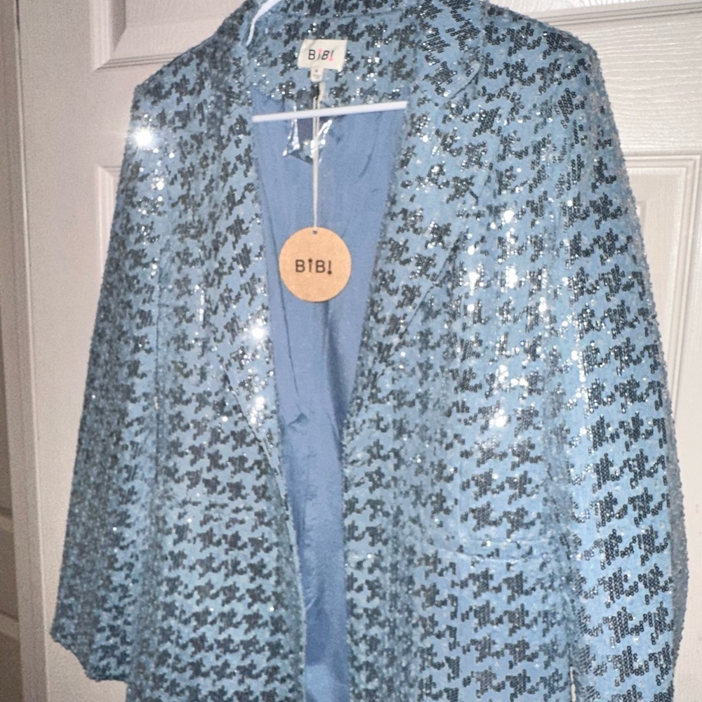 BiBi Sparkling Blue Sequin Jacket